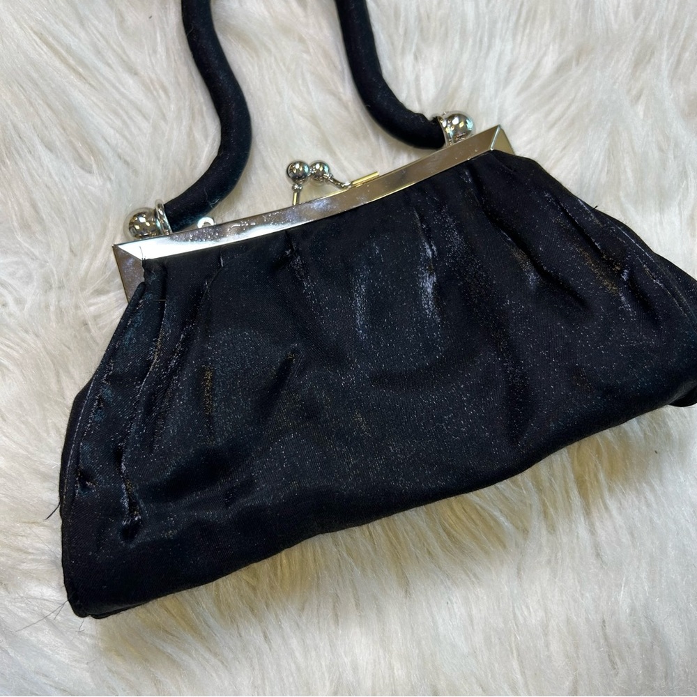 Vintage Elegant Black Sparkly Evening Formal Prom‎ Bag Purse - Picture 2 of 4